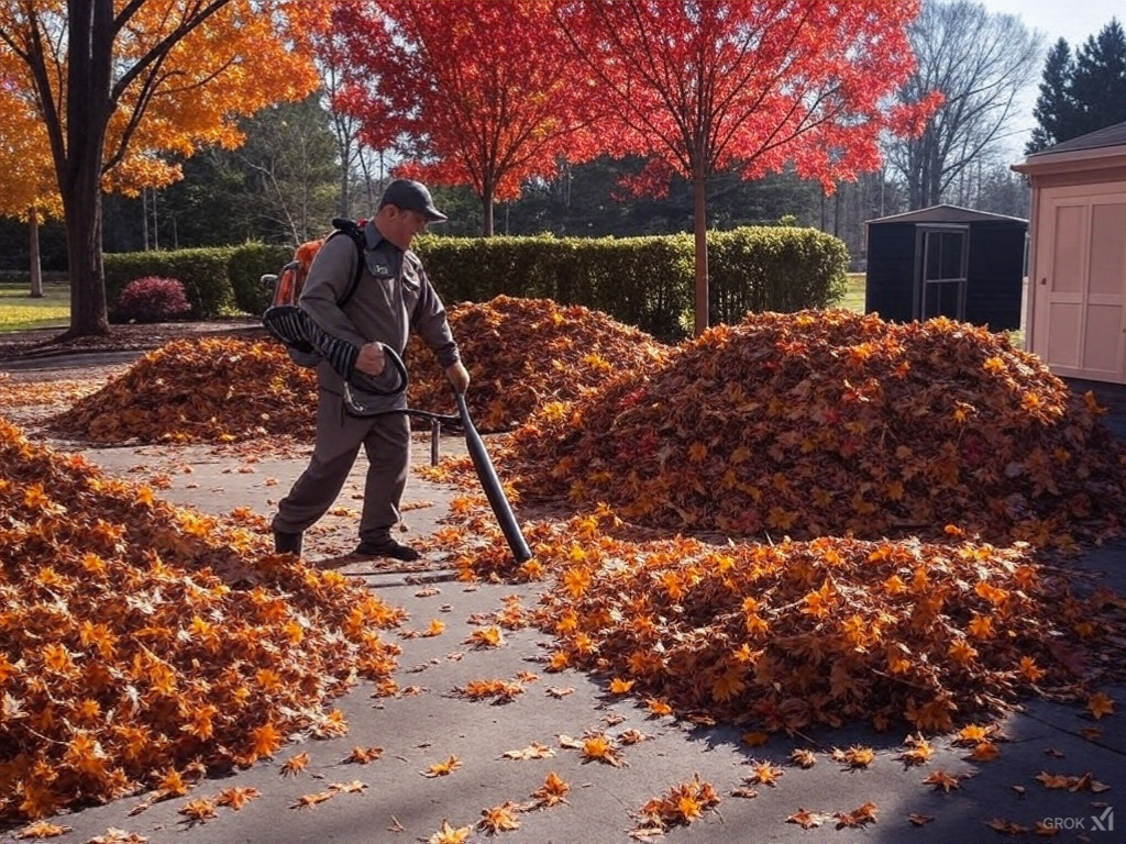 a man using a leaf blower